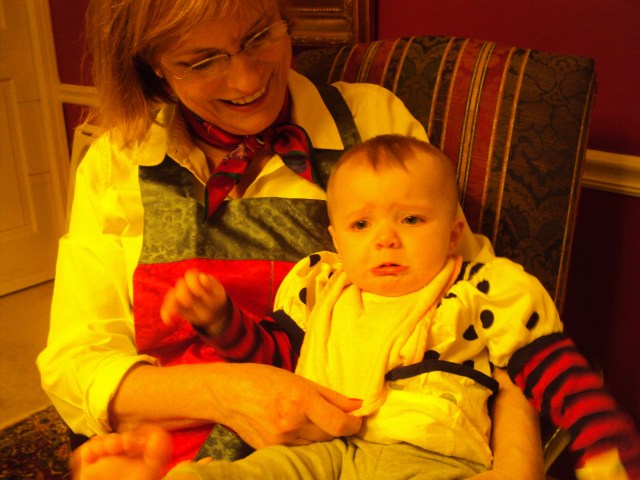 Taken approximately 11 1/2 hours into Christmas. It was a long day but she (and Grammy) were good sports. 