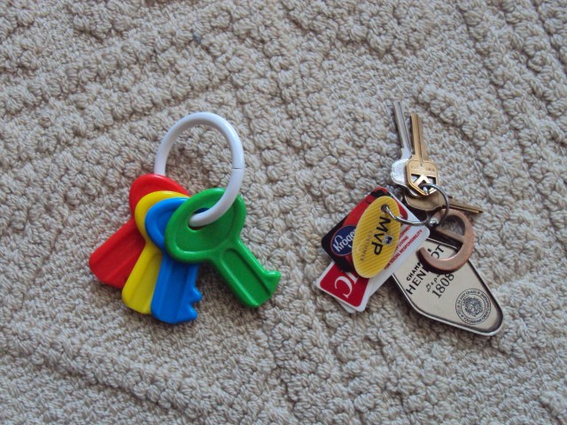 Guess which one she still wanted to play with.