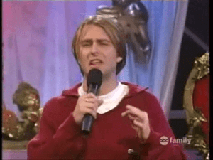 In this picture, Chris Hardwick's hair is really enjoying the '90's. Also, I am slightly concerned that ABC Family ever televised Singled Out. 