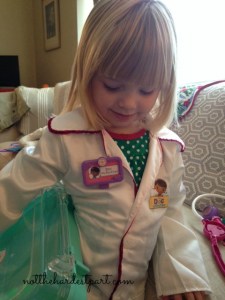 She was a baby when we moved this summer, but now she's a doctor, so I *guess* she can move upstairs.