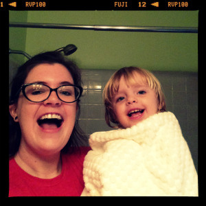 Emily Austin with her daughter